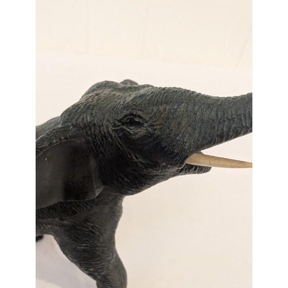 Vintage Spelter/Cast Metal Elephant Figurine Trunk Up 5" Green Patina Good Luck - Picture 11 of 13